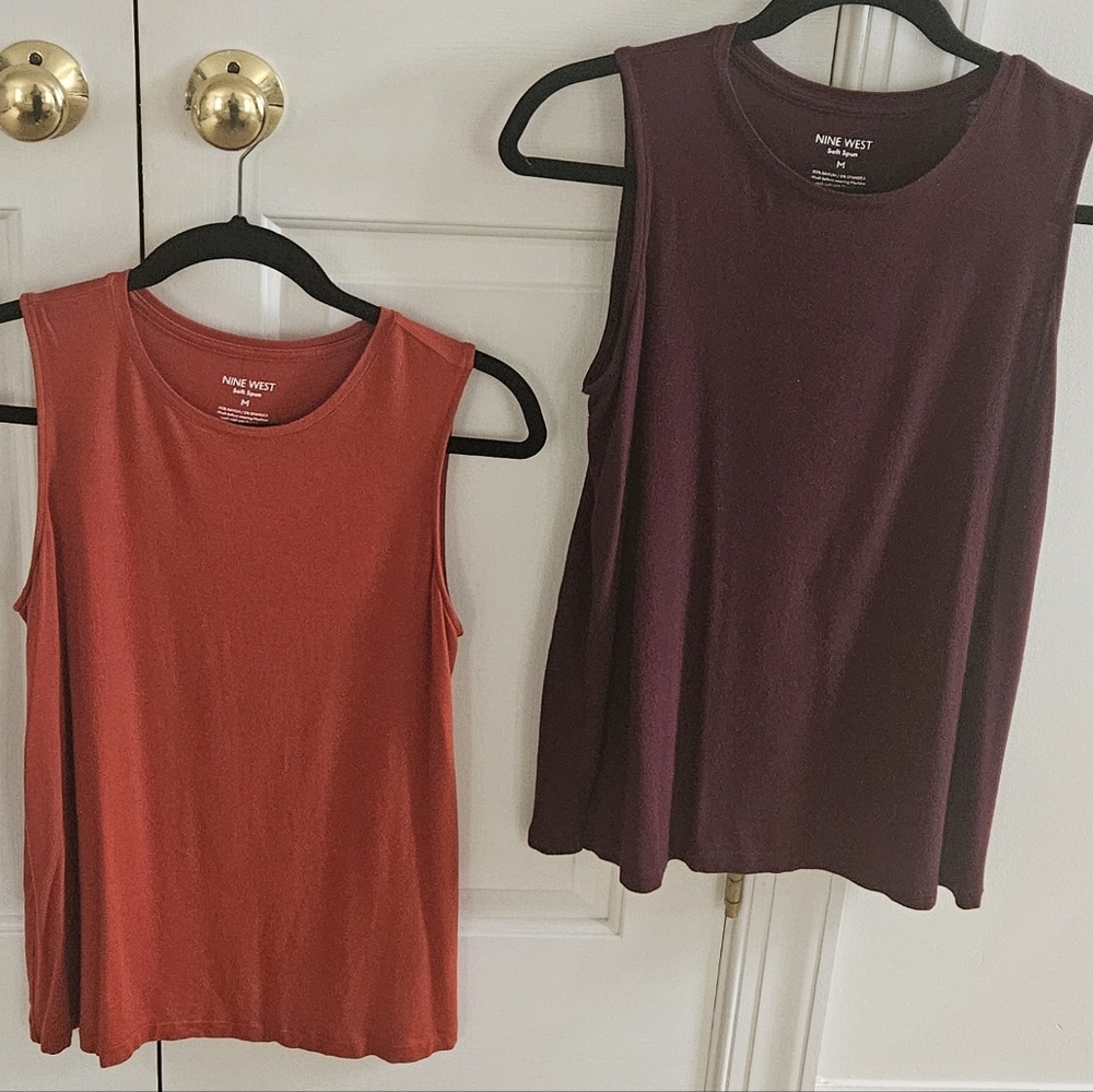 Nine West Women’s Sleeveless Tank Tops - Rust & Plum